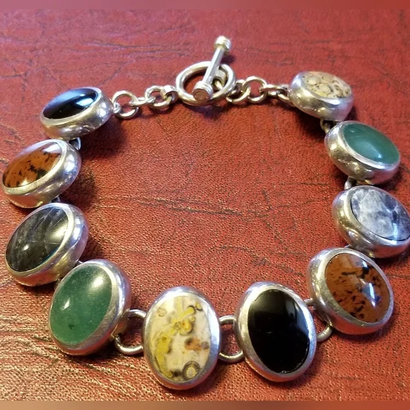 RARE Silpada Sterling Silver & Stone Bracelet